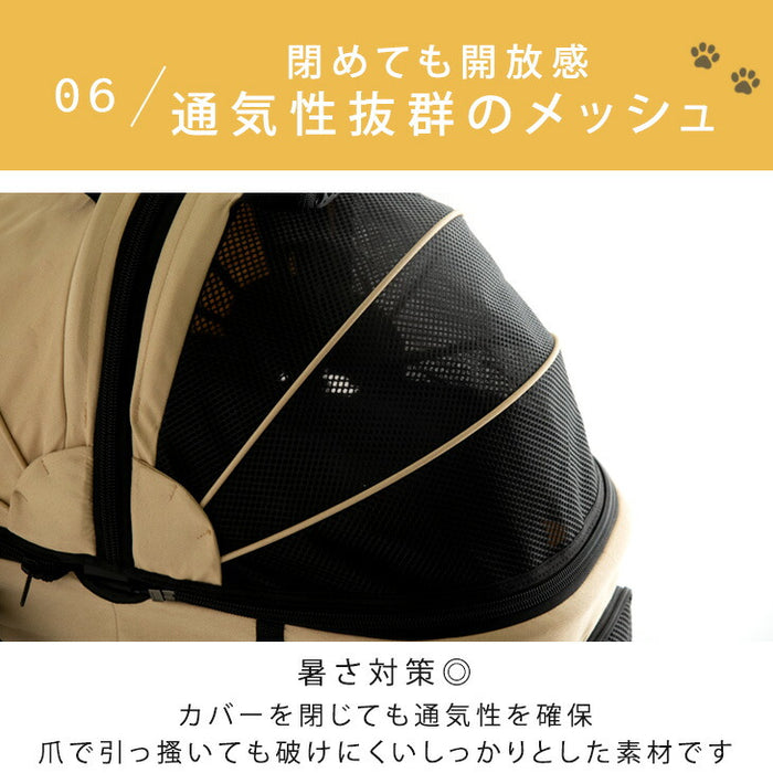 ペットカート 分離式 4輪サスペンション ベアリング 対面式 フルオープン 小型犬 中型犬 ドッグカート 折りたたみ〔63600001〕