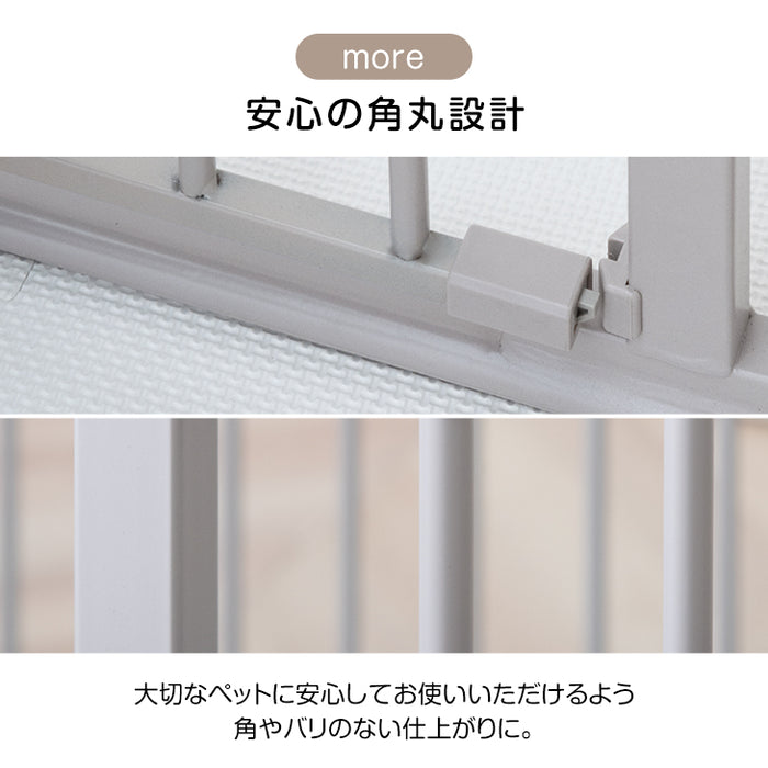 ［6枚］ ペットサークル バリアフリー 151×76cm  完成品 段差が小さい ドア付き 組み換えOK〔64900010〕