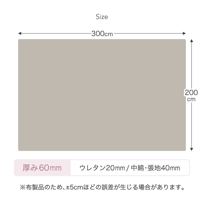 [200×300]  超極厚60mm とろりんラグ 4畳 とろけるような肌触り 極細マイクロファイバー ホットカーペット対応〔65010011〕