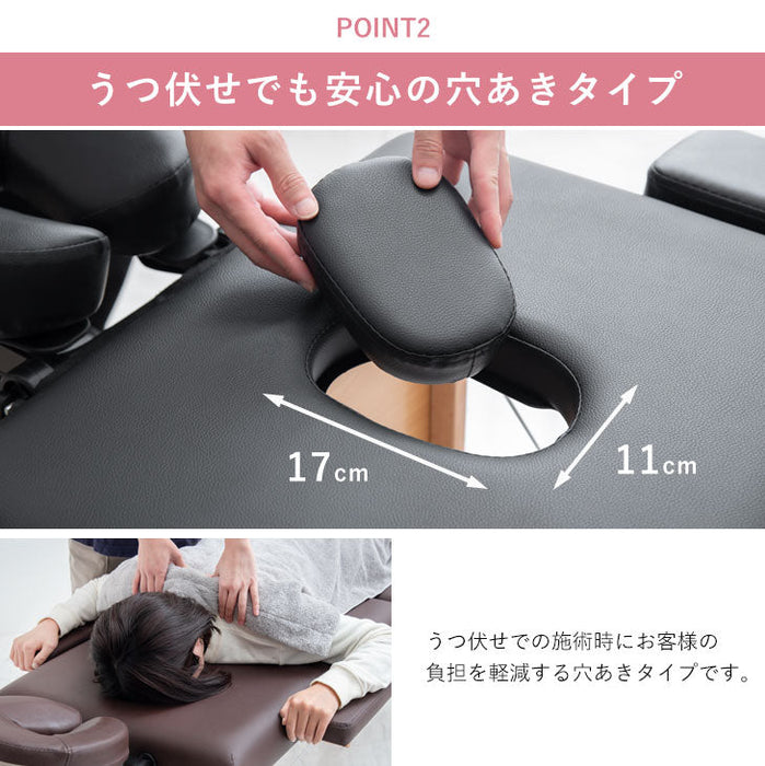 【アウトレット 在庫限り品】折りたたみ マッサージベッド 軽量 高さ7段階調節 ヘッドレスト 持ち運び グレー 〔6519001304・out2974〕