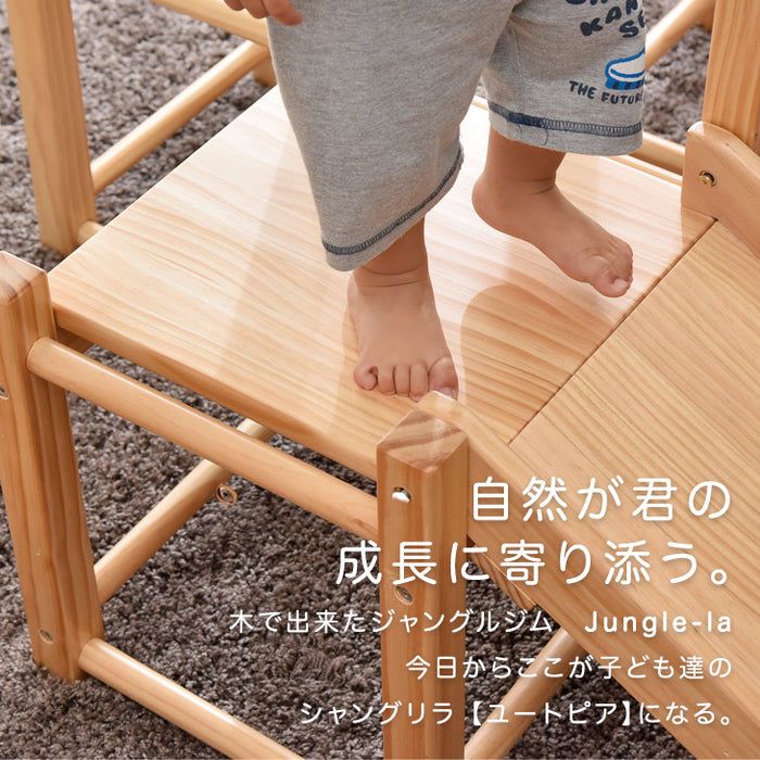 現役ママが考えた木製ジャングルジム すべり台付き 耐荷重50kg ST強度基準適合 実用新案登録 〔65200000〕