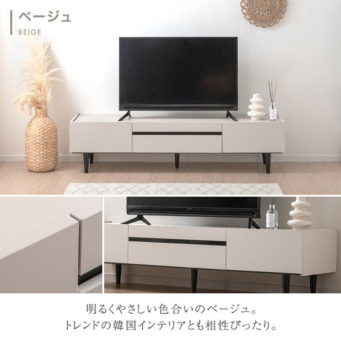 ［幅160cm］テレビ台 完成品 木目調 傷に強いメラミン天板 脚付き TV台 ローボード【超大型商品】〔71050008a〕