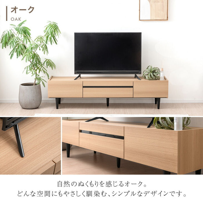 ［幅160cm］テレビ台 完成品 木目調 傷に強いメラミン天板 脚付き TV台 ローボード【超大型商品】〔71050008a〕