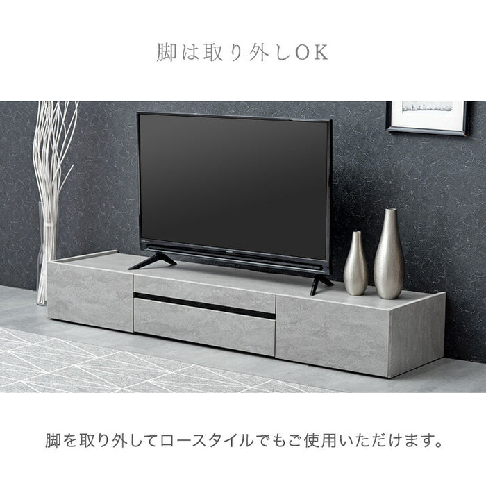 ［幅160cm］テレビ台 完成品 木目調 傷に強いメラミン天板 脚付き TV台 ローボード【超大型商品】〔71050008a〕