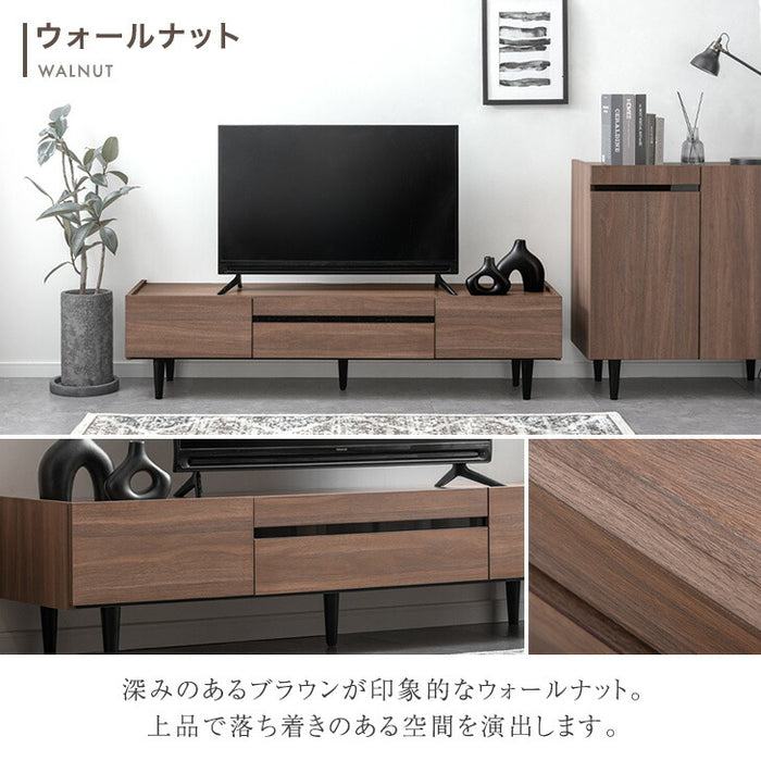 ［幅160cm］テレビ台 完成品 木目調 傷に強いメラミン天板 脚付き TV台 ローボード【超大型商品】〔71050008a〕