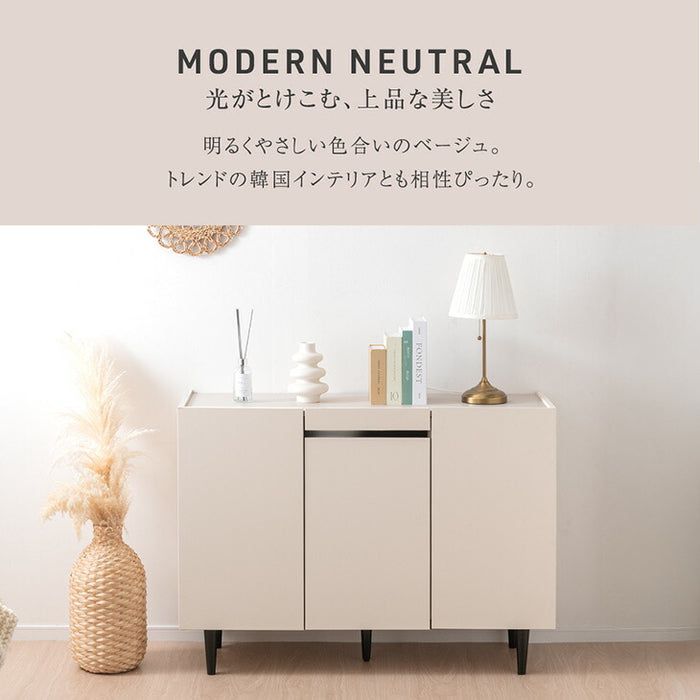 ［幅120cm］キャビネット メラミン天板 完成品 サイドチェスト 扉 収納 木製 サイドボード【超大型商品】〔71050015a〕