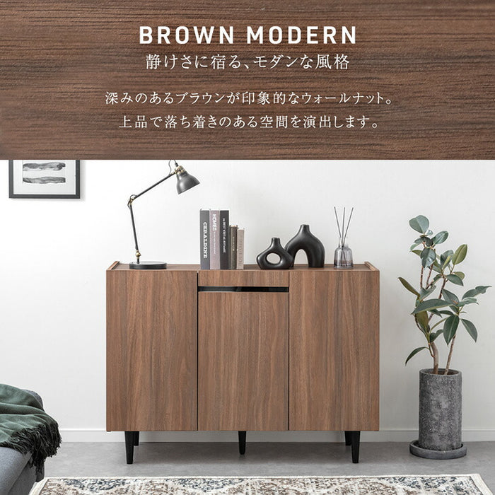 ［幅120cm］キャビネット メラミン天板 完成品 サイドチェスト 扉 収納 木製 サイドボード【超大型商品】〔71050015a〕