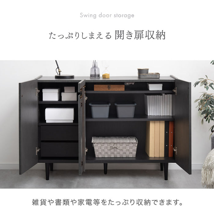 ［幅120cm］キャビネット メラミン天板 完成品 サイドチェスト 扉 収納 木製 サイドボード【超大型商品】〔71050015a〕