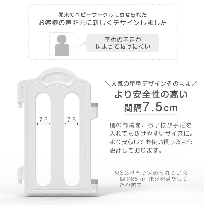［1ドア］ベビーサークル 扉付き ハイタイプ 15枚セット 滑り止め付 簡単組立 ジョイント式〔72500000〕