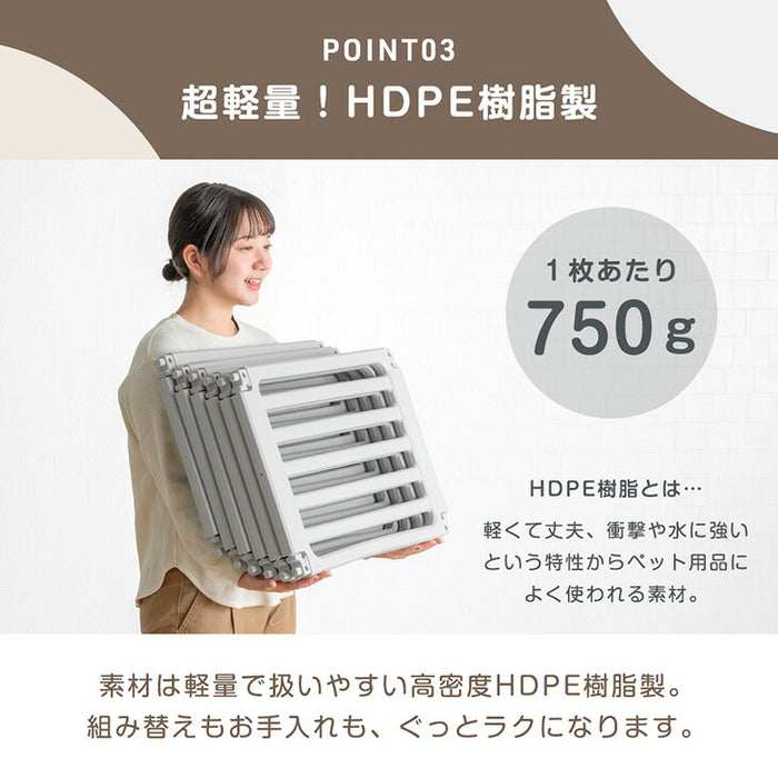 ［10枚］ペットサークル 組替自在 2ドア 扉付き 滑り止め 正方形〔72500012〕