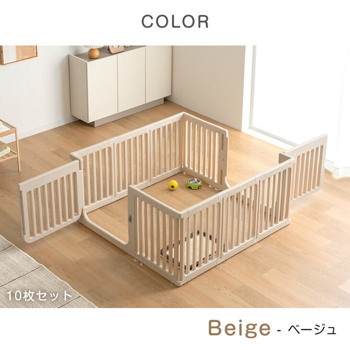 ［10枚］ペットサークル 組替自在 2ドア 扉付き 滑り止め 正方形〔72500012〕