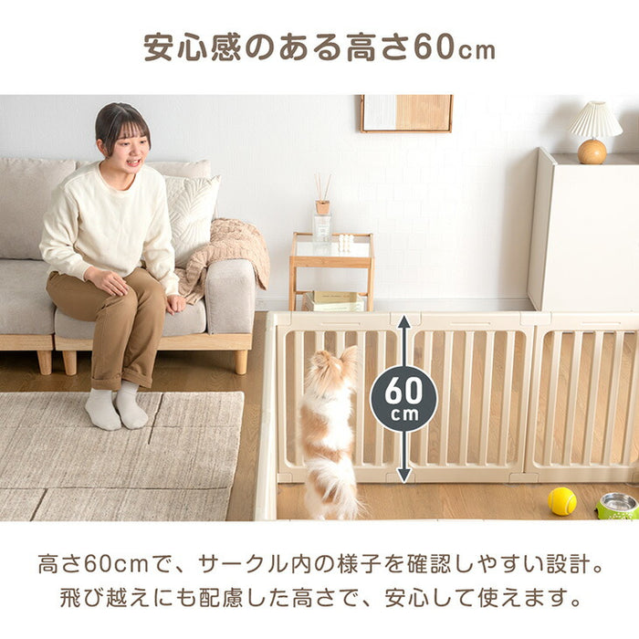 ［10枚］ペットサークル 組替自在 2ドア 扉付き 滑り止め 正方形〔72500012〕