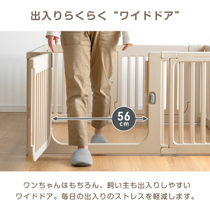 ［10枚］ペットサークル 組替自在 2ドア 扉付き 滑り止め 正方形〔72500012〕