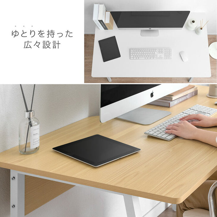 ［幅100cm］パソコンデスク シンプル 奥行70cm 卓上棚 机〔72600081〕