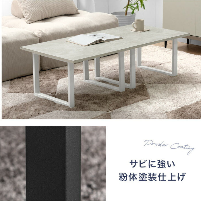 ［幅60cm］3way ツインテーブル モルタル調 2台セット 北欧 コンパクト ローテーブル〔72600091〕