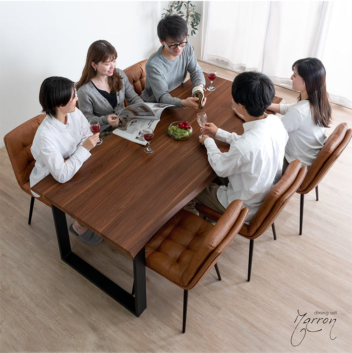 ［幅180］ダイニングテーブルセット 7点セット 6人掛け 長方形 天然木 ダイニングチェアセット【超大型商品】〔72610006〕