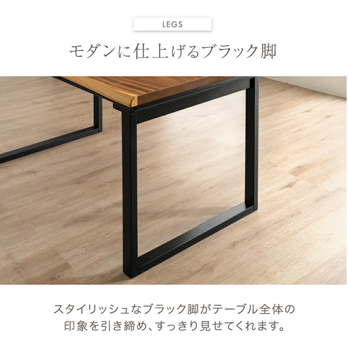 ［幅140］天然木 ダイニングセット 5点 お掃除ロボット対応 耳付き天板 北欧【超大型商品】〔99908255〕