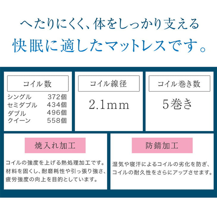 ［ダブル］ローベッド ボンネルコイルマットレス付 USB・2コンセント&スマホスタンド 連結フレーム 木製 ベッド〔73400070〕