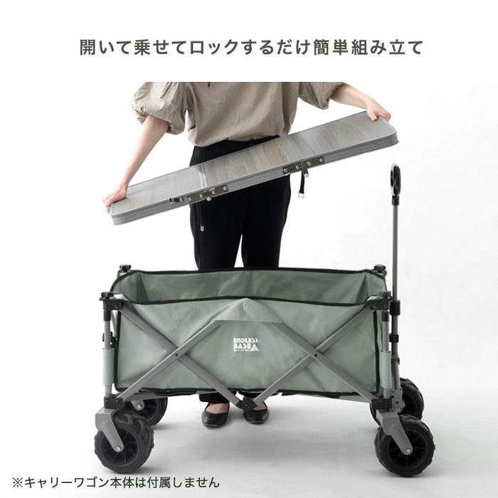 置くだけでワゴンがテーブルに！ 当店100Lキャリーワゴン専用 テーブルトップ & チェア 2脚セット 【商品番号：45600000専用】〔75200040〕