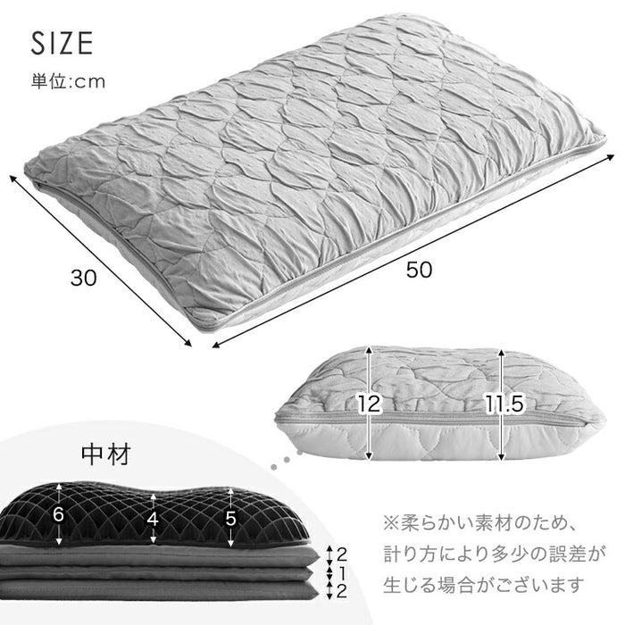 もはや、エアコン。さらひや 枕 持続冷感 洗える ウレタン 柔らかい ピロー 高さ調整〔80101155〕