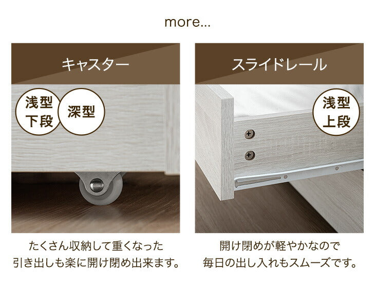 ［セミダブル］まるでタンスの収納力 大容量 収納付きベッド ベッドフレーム USB付き2口コンセント LEDライト【超大型商品】〔81200001a〕