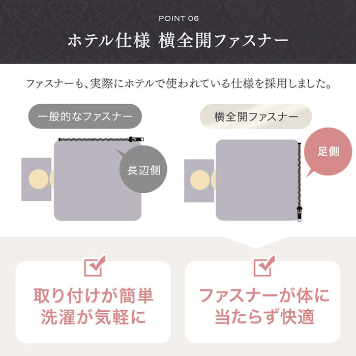 [シングルロング] 掛け布団カバー 綿100％ 高密度 防ダニ 高級ホテル 仕様 洗える〔81900101〕