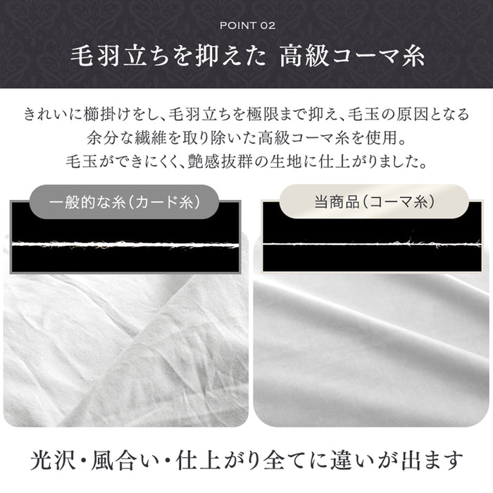 [クイーンロング] 掛け布団カバー 綿100％ 高密度 防ダニ 高級ホテル 仕様 洗える〔81900104〕