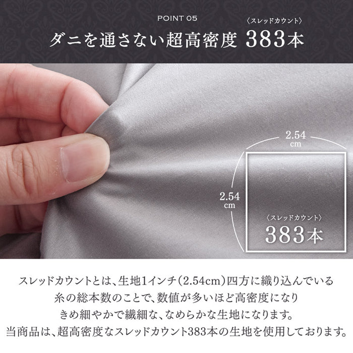 [セミダブル] 綿100％ ボックスシーツ 洗える 高密度 防ダニ 高級ホテル仕様〔81900112〕