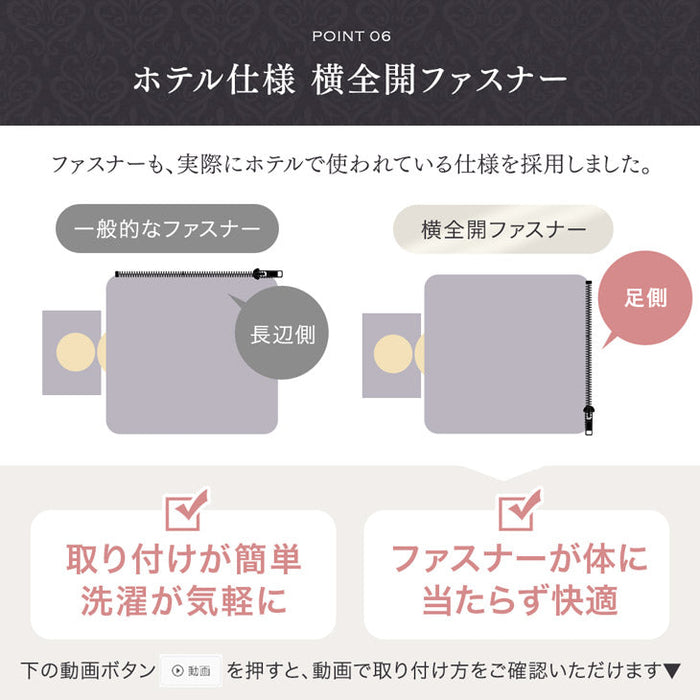 [セミダブル] 綿100％ 洗える布団カバー 3点セット 超長綿 高密度 防ダニ 高級ホテル仕様〔81900136〕