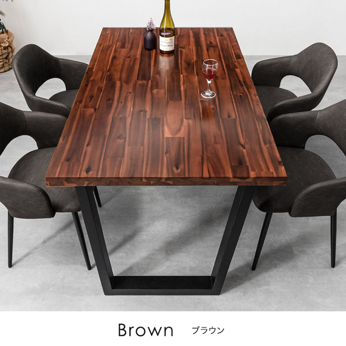 ［幅140］4人掛け 天然木 ダイニング5点セット 長方形 木製 アカシア 北欧【超大型商品】〔82110001〕