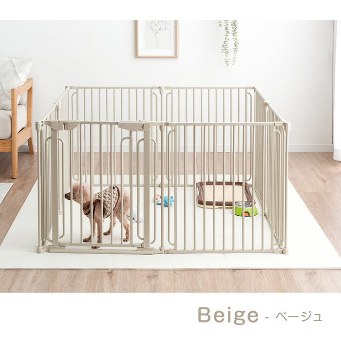 ［6枚セット］小型犬も安心 バリアフリー ペットサークル スチール コンパクト 折りたたみ 65cm 長方形〔64900019〕
