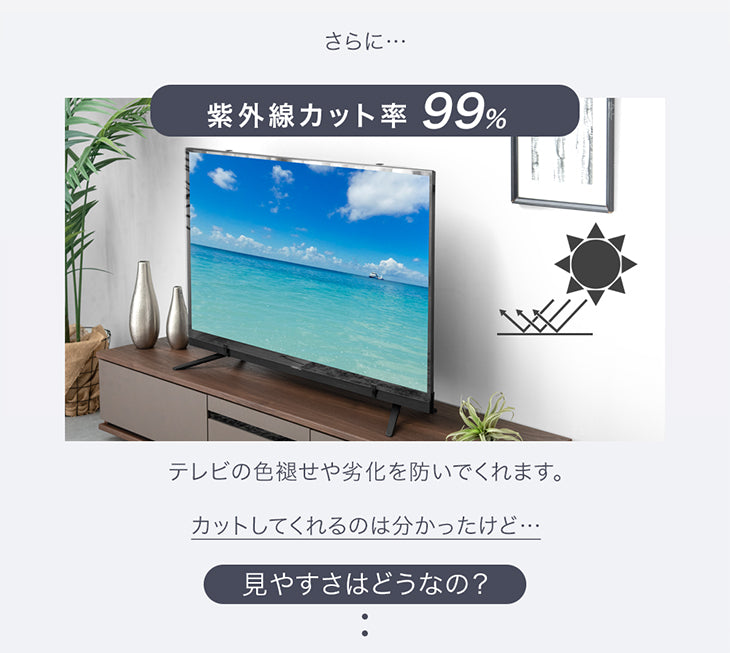 ［60インチ］ テレビ保護パネル カット率55.5％ 3mm厚 ブルーライトカット 液晶保護パネル〔84300054〕