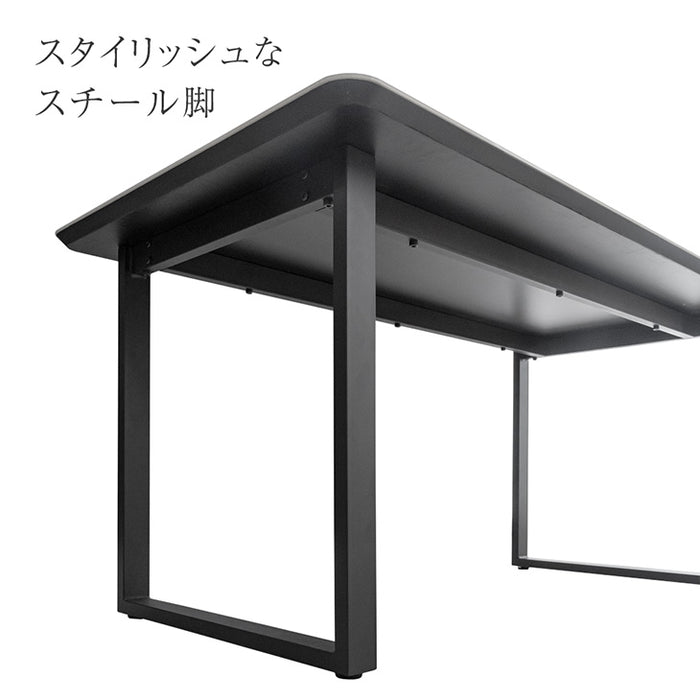 ［幅140］お掃除ロボット対応 ダイニングテーブルセット 5点セット セラミック 4人掛け 天然木 チェア 大理石調【玄関渡し】【超大型商品】〔84410010〕