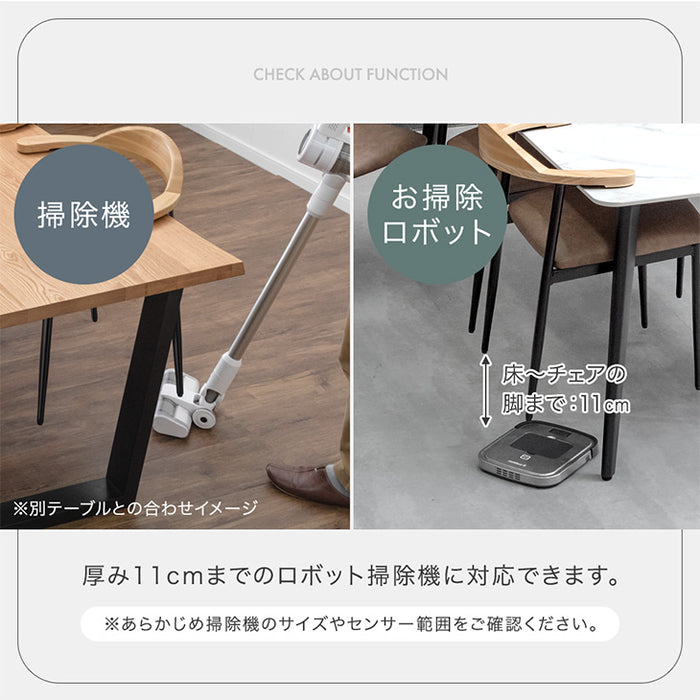 ［幅180］【玄関渡し】お掃除ロボット対応 ダイニングテーブルセット 7点セット セラミック 6人掛け 天然木 チェア 大理石調【超大型商品】〔84410012〕