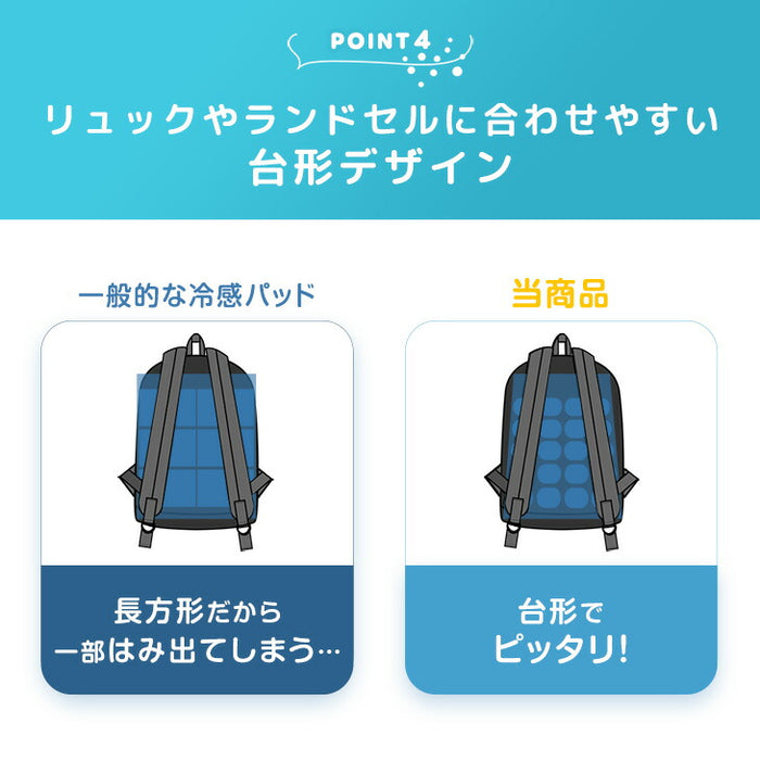 ≪Qさま!!で紹介≫［Mサイズ］現役ママが考えた リュック用 冷感パッド 自然凍結 ひんやり 熱中症対策 アイスクール〔85000008〕