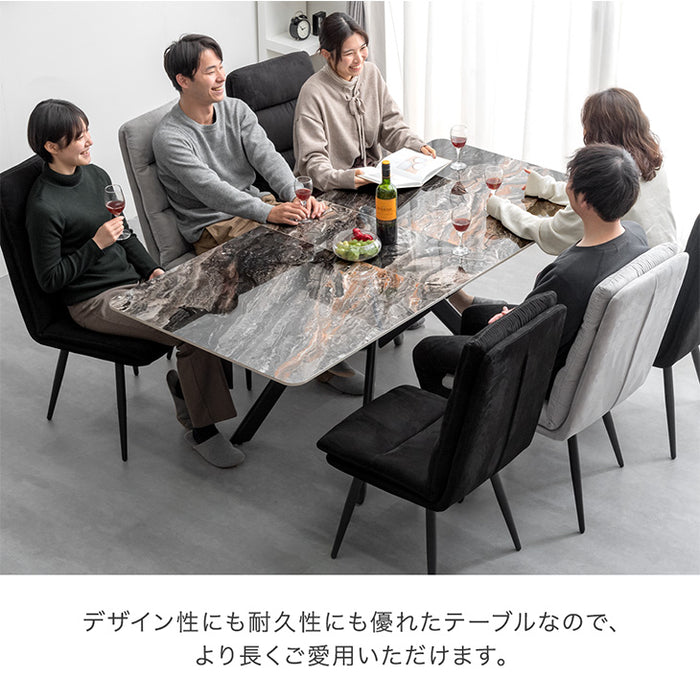 [幅150 180] セラミック 伸長式ダイニングテーブル 単品 折りたたみ 折り畳み 長方形【搬入設置込み】【超大型商品】〔99901134〕
