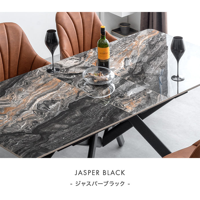 [幅150 180] セラミック 伸長式ダイニングテーブル 単品 折りたたみ 折り畳み 長方形【搬入設置込み】【超大型商品】〔99901134〕