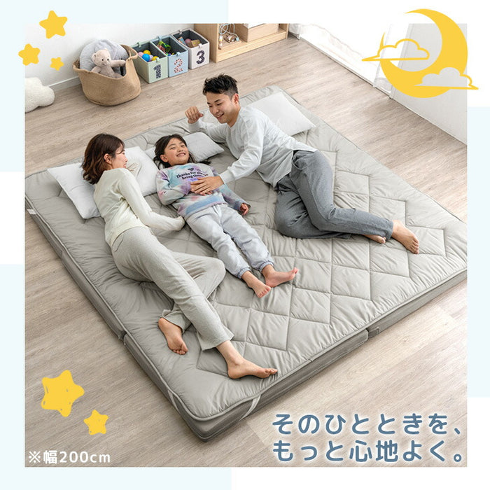 [幅300㎝]高反発 ファミリーマットレス 敷きパッド付き 抗菌 防臭 低ホル マットレス厚8cm〔85500051〕