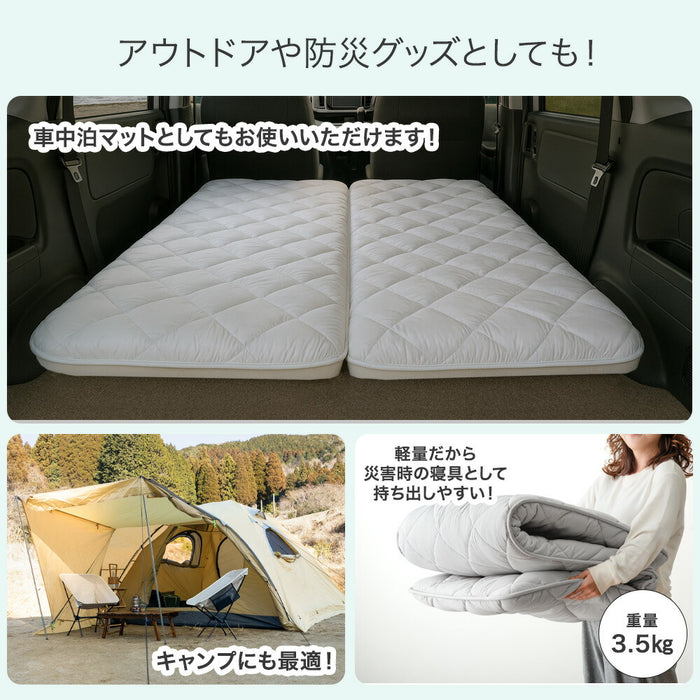 ［セミシングル］ごろ寝マット 厚み8cm 日本製 ウレタン入り 180×65 三層 敷布団 抗菌 防臭 防ダニ 布団 敷き布団 軽量 車中泊 お昼寝布団〔85500052〕