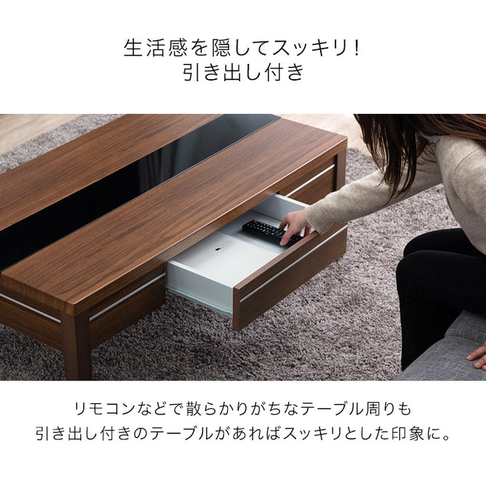 ［幅120］センターテーブル 大理石調 収納付き 引き出し ローテーブル 長方形 コンパクト〔85800001〕