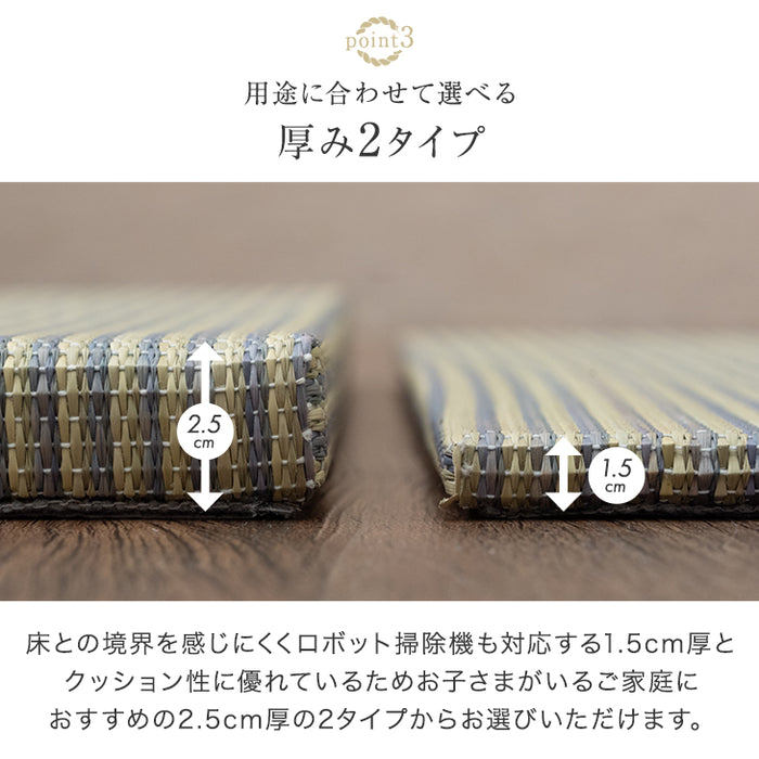 【4枚 厚み2.5cm 0.75畳用】敷くだけカンタン 置き畳 軽量 い草 抗菌 防臭 防音 滑り止め 床暖房対応 琉球畳 和室 賃貸〔86211401〕