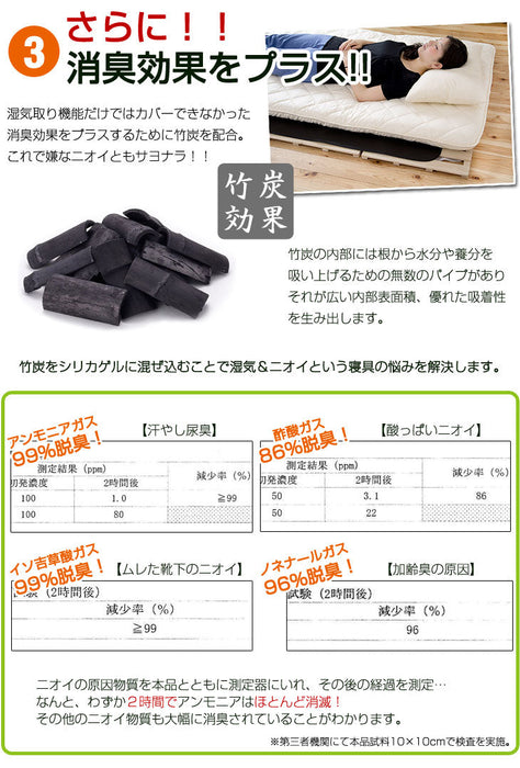 [キング] 竹炭入り 除湿シート 消臭 除湿 防ダニ 防カビに！〔87250172〕