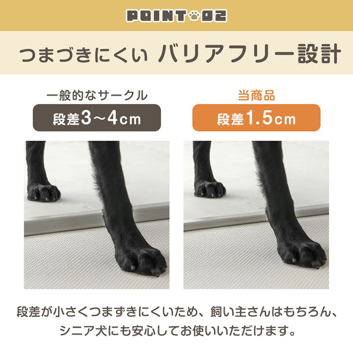 ［2ドア・8枚セット］大型犬対応 バリアフリー ペットサークル 高さ 100cm 超ハイタイプ 折りたたみ 拡張〔99900584〕