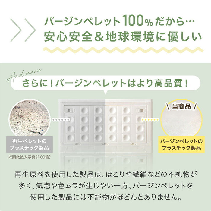 〔3段・30L〕5面開閉 収納ボックス お掃除ロボ対応 木脚 & キャスター付き 折りたたみ 〔99900770〕