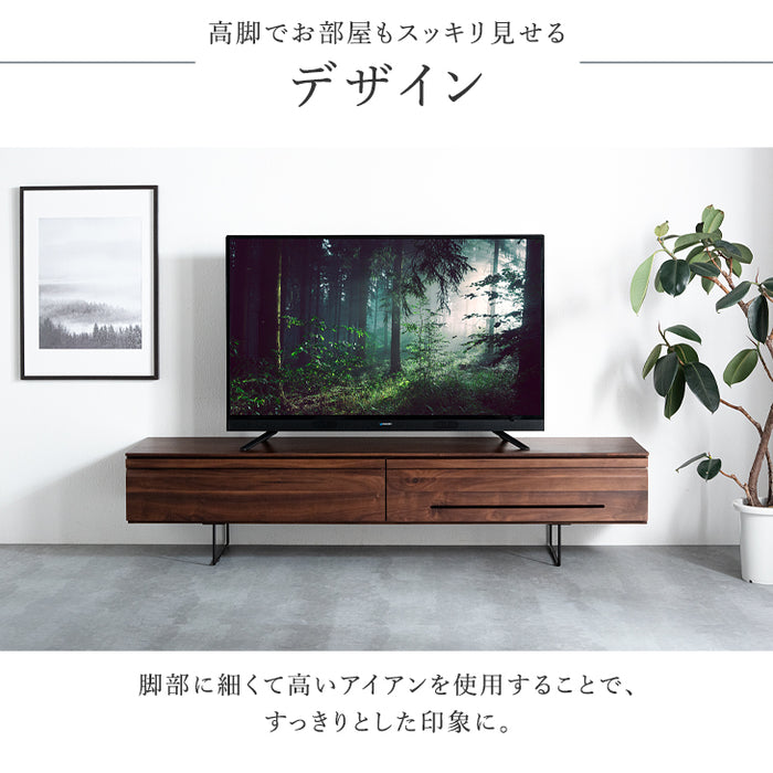 [幅180] ウォールナット無垢材 国産 完成品 テレビ台  【超大型商品】 〔62500005〕