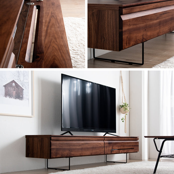 [幅180] ウォールナット無垢材 国産 完成品 テレビ台  【超大型商品】 〔62500005〕
