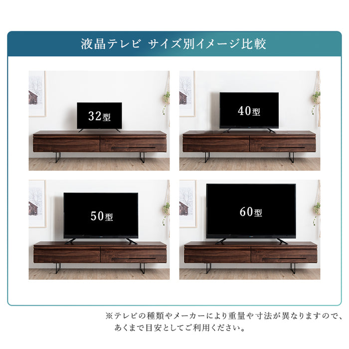 [幅180] ウォールナット無垢材 国産 完成品 テレビ台  【超大型商品】 〔62500005〕