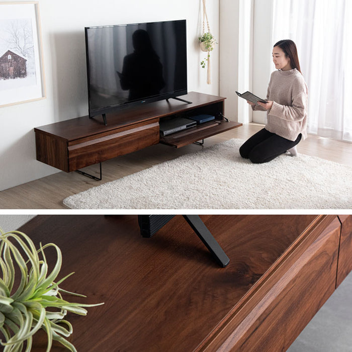 [幅180] ウォールナット無垢材 国産 完成品 テレビ台  【超大型商品】 〔62500005〕