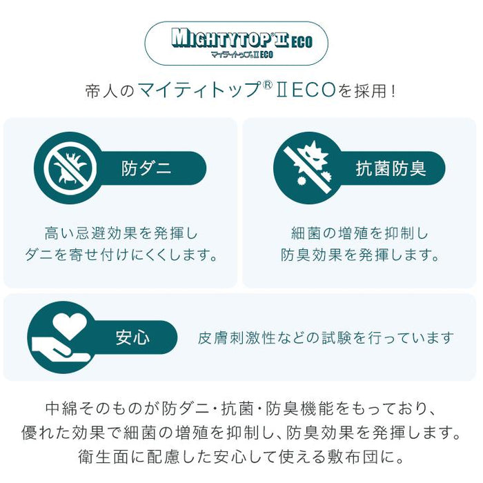 ［クイーン］敷布団 スタンダードタイプ 厚み8cm ウレタン入り 日本製 三層敷布団 抗菌 防臭 防ダニ 軽量〔85500045〕