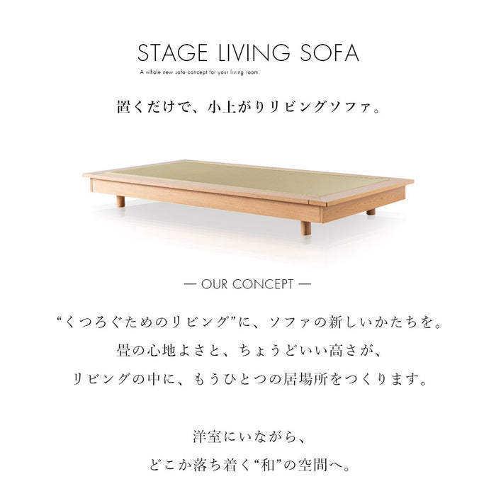 小上がり リビングソファ 和紙畳 畳 ソファ ロータイプ 木製 和風 ステージベッド【超大型商品】〔71050035〕